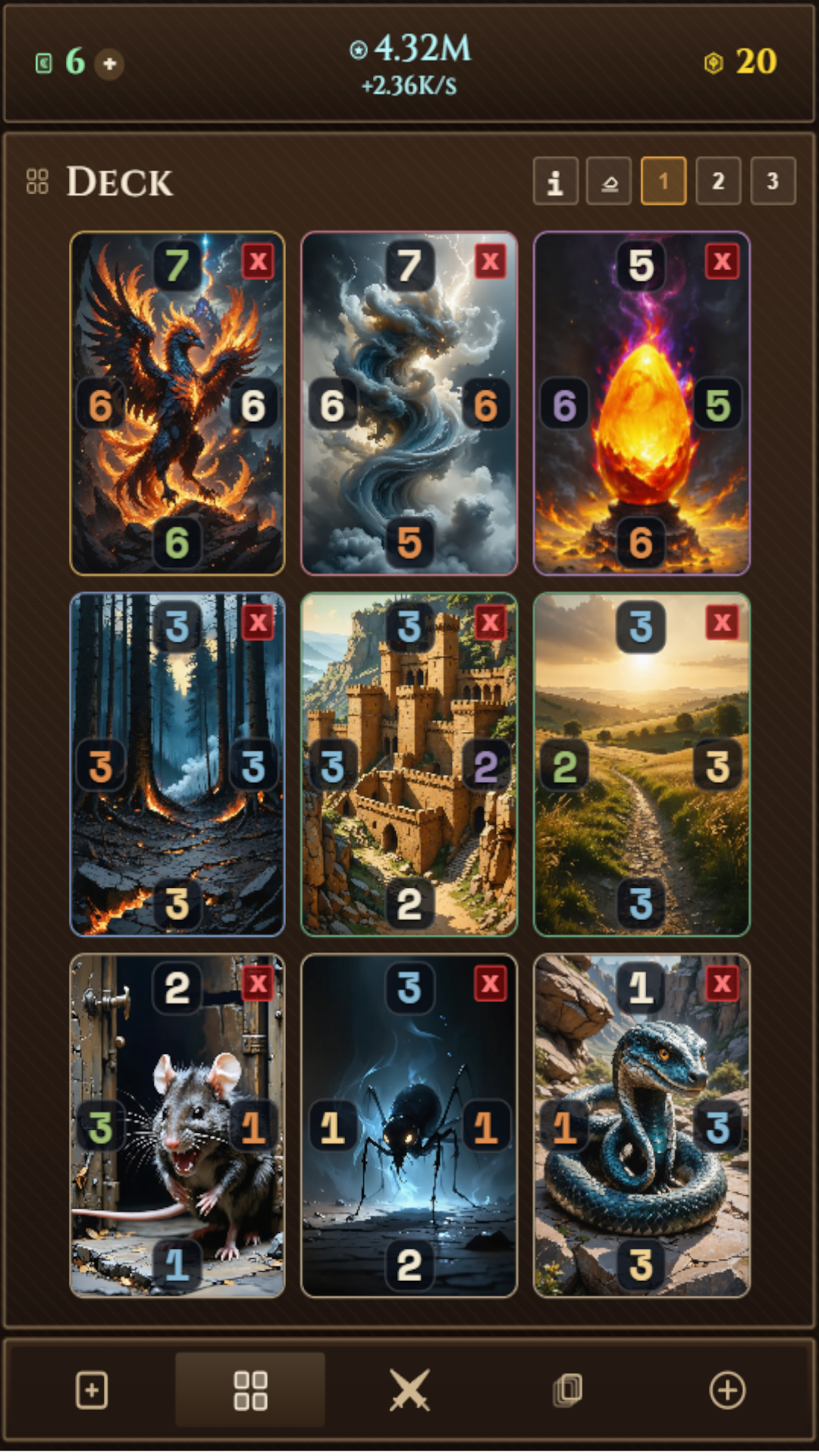 Deck building screen